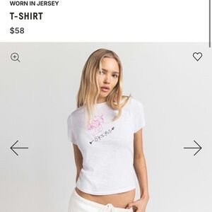 SKIMS White Tee with Pink Graphic